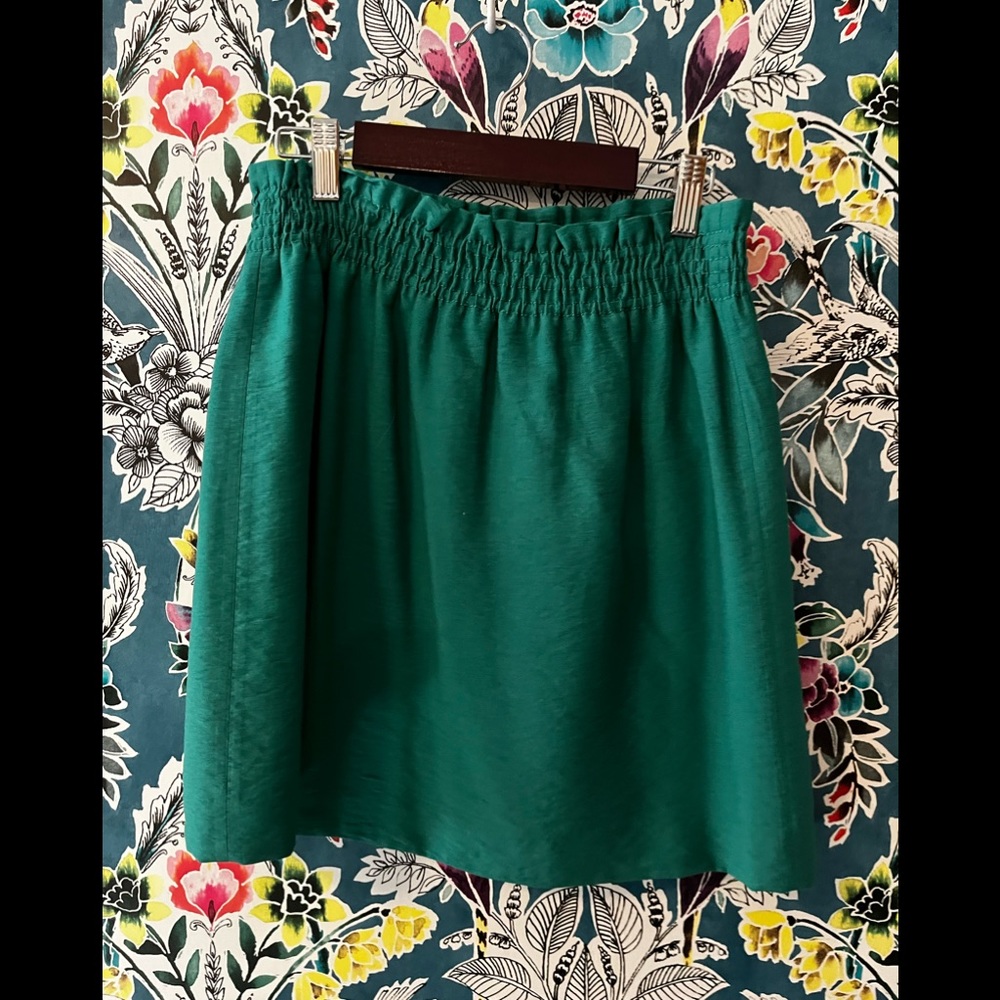 Jcrew women’s (0) paper bag, fully lined green mini skirt